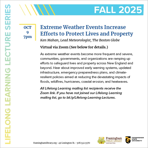 Lifelong Learning Lecture: Extreme Weather Events Increase Efforts to Protect Lives and Property thumbnail Photo