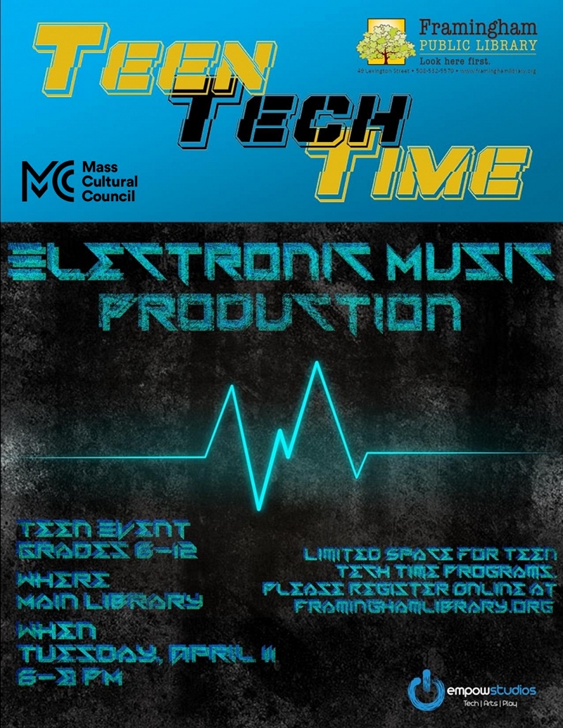 Teen Tech Time: Electronic Music Production (ALL SPOTS FILLED) thumbnail Photo