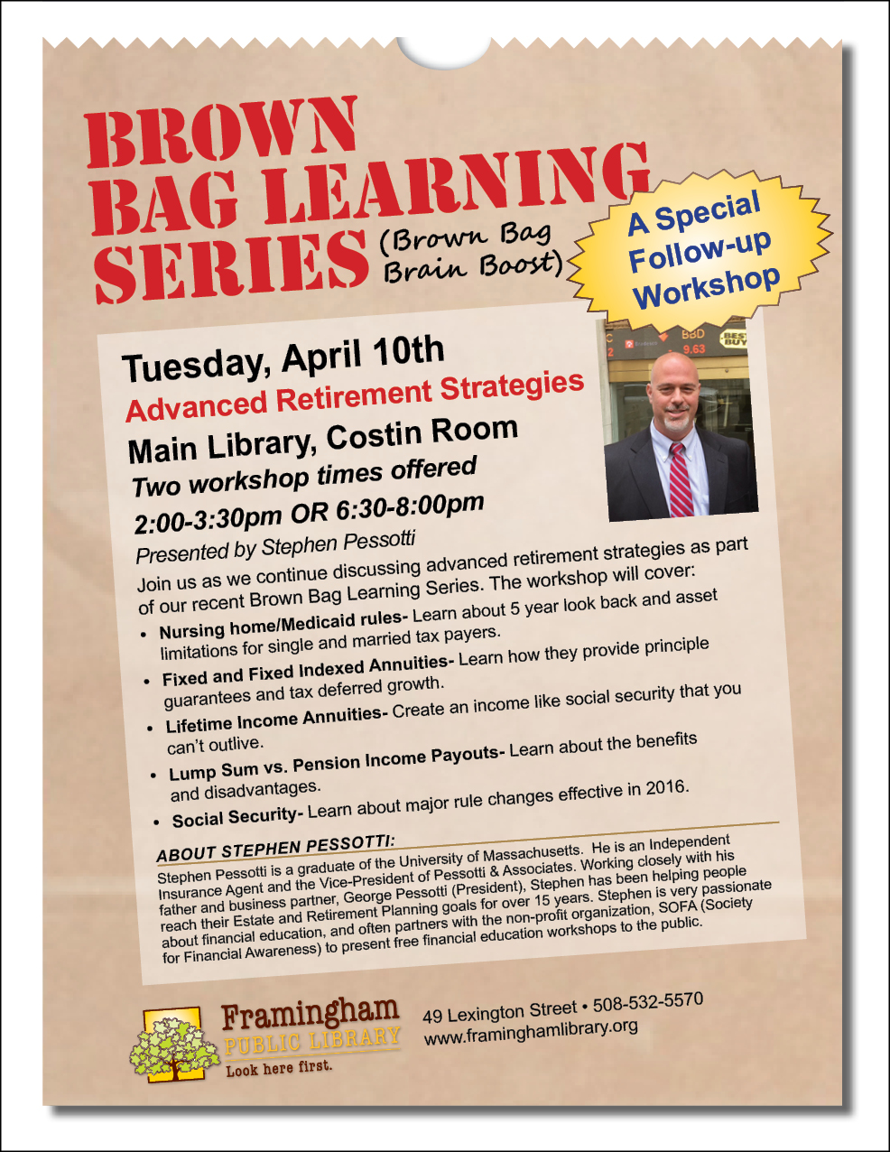 Advanced Retirement Strategies (A Brown Bag Learning Series Workshop) - Part II thumbnail Photo