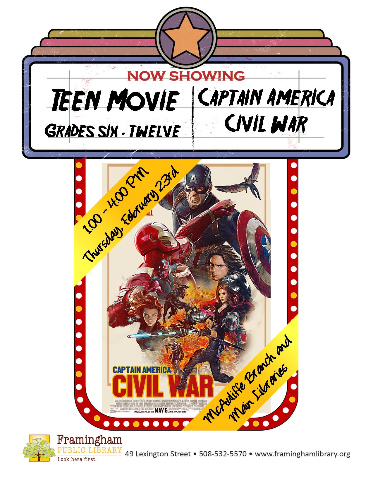 Teen Movie Time - Captain America: Civil War thumbnail Photo