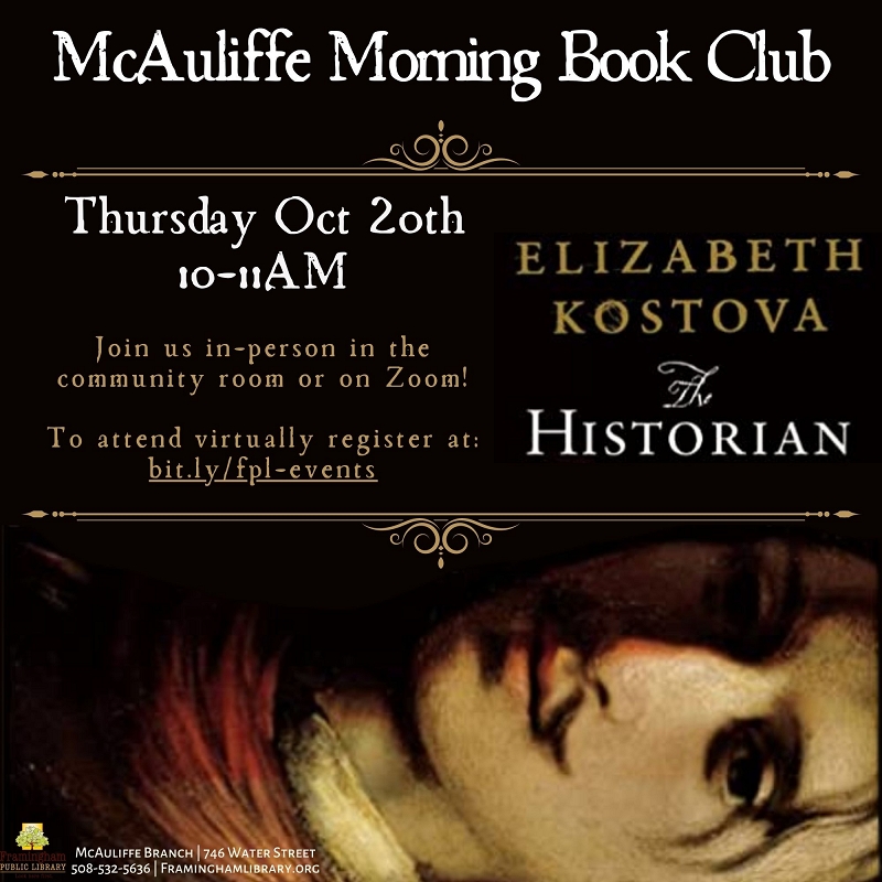 McAuliffe Morning Book Club: The Historian by Elizabeth Kostova thumbnail Photo