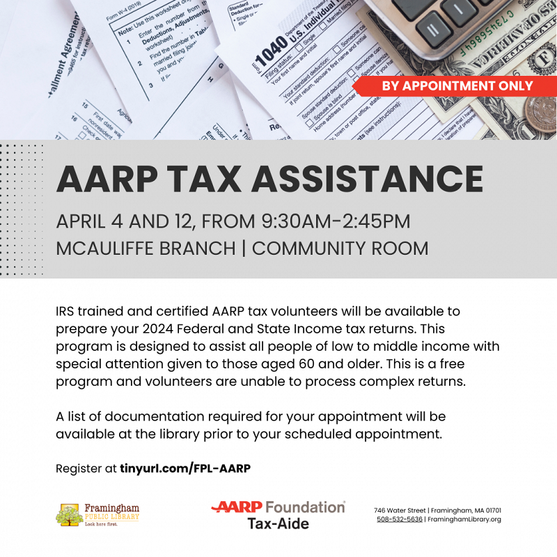 AARP Tax Assistance (by appointment only) thumbnail Photo