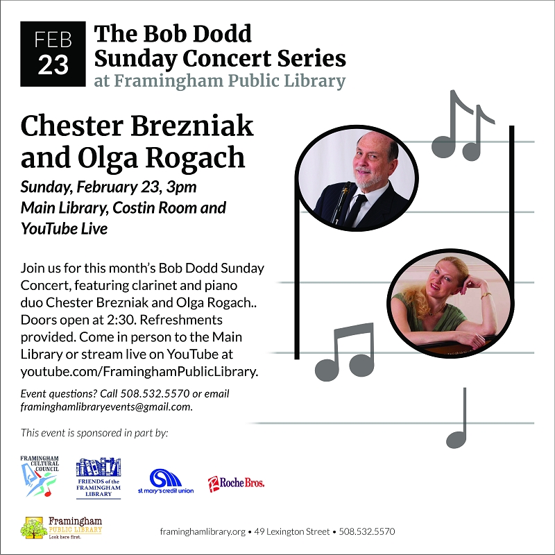 Bob Dodd Sunday Concert: Chester Brezniak and Olga Rogach thumbnail Photo