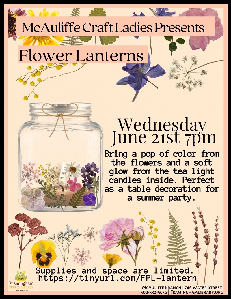 McAuliffe Craft Ladies: Pressed Flower Lanterns thumbnail Photo