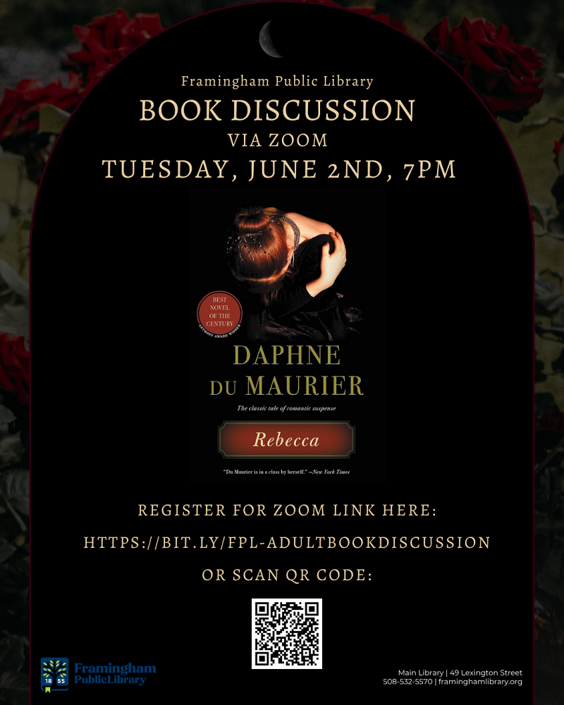 Main Library Book Discussion: Rebecca by Daphne Du Maurier thumbnail Photo