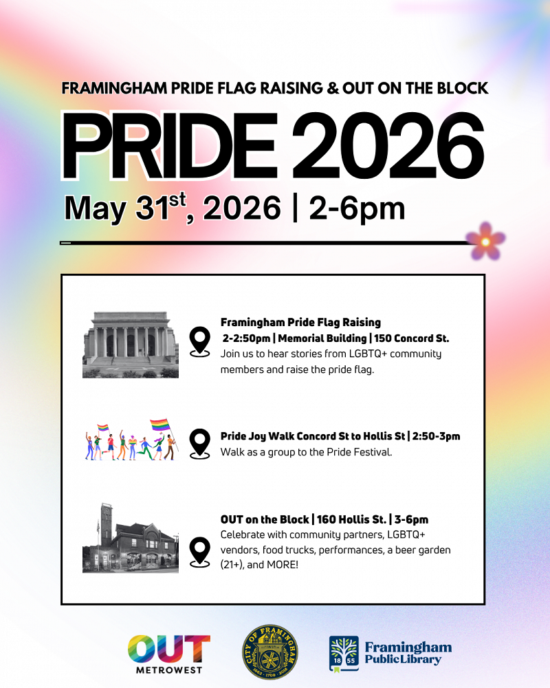 Framingham Pride Flag Raising & Out on the block: PRIDE 2026 thumbnail Photo