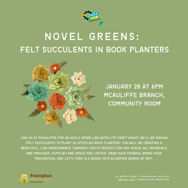 Spark Lab Satellite: Novel Greens: Felt Succulents in Book Planters thumbnail Photo