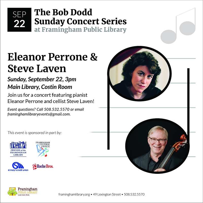 Bob Dodd Sunday Concert Series: Eleanor Perrone & Steve Laven thumbnail Photo