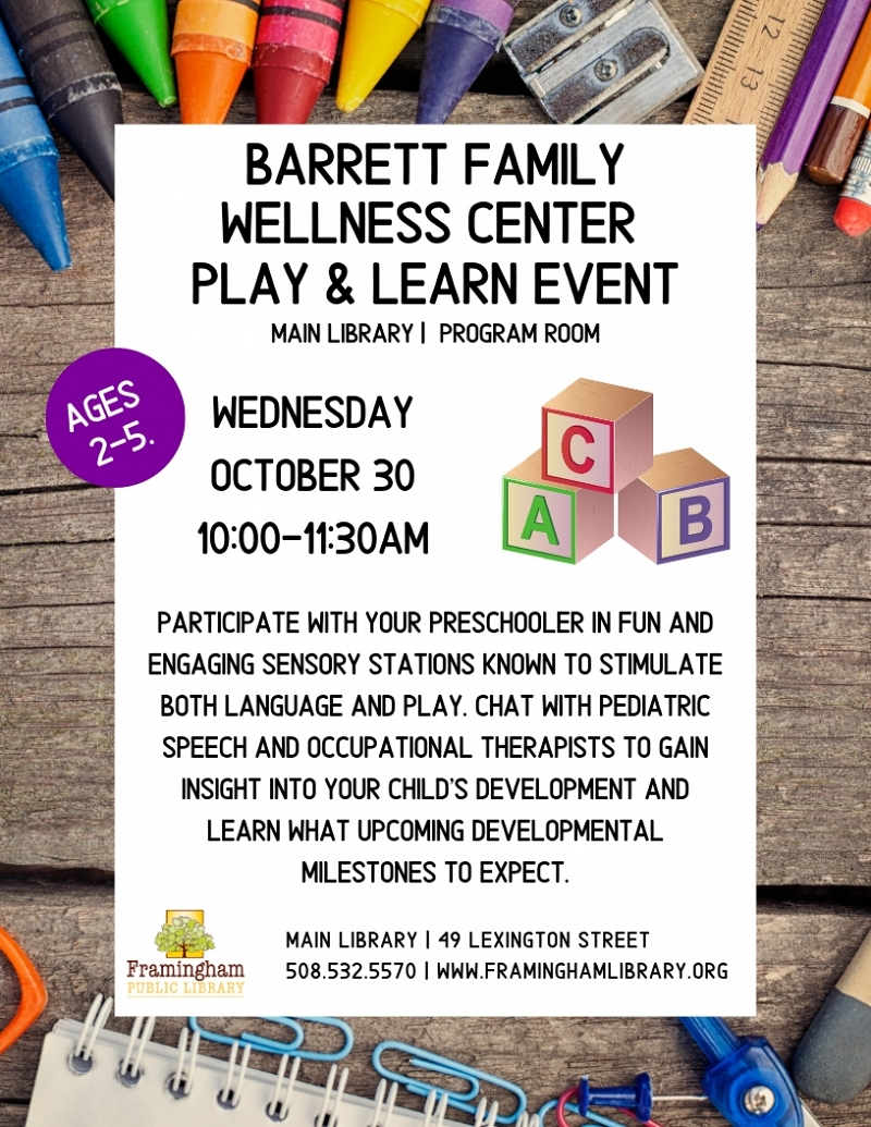 Barrett Family Wellness Center Play & Learn Event thumbnail Photo