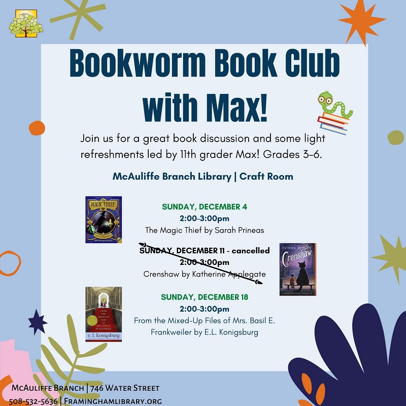 Bookworm Book Club with Max! thumbnail Photo