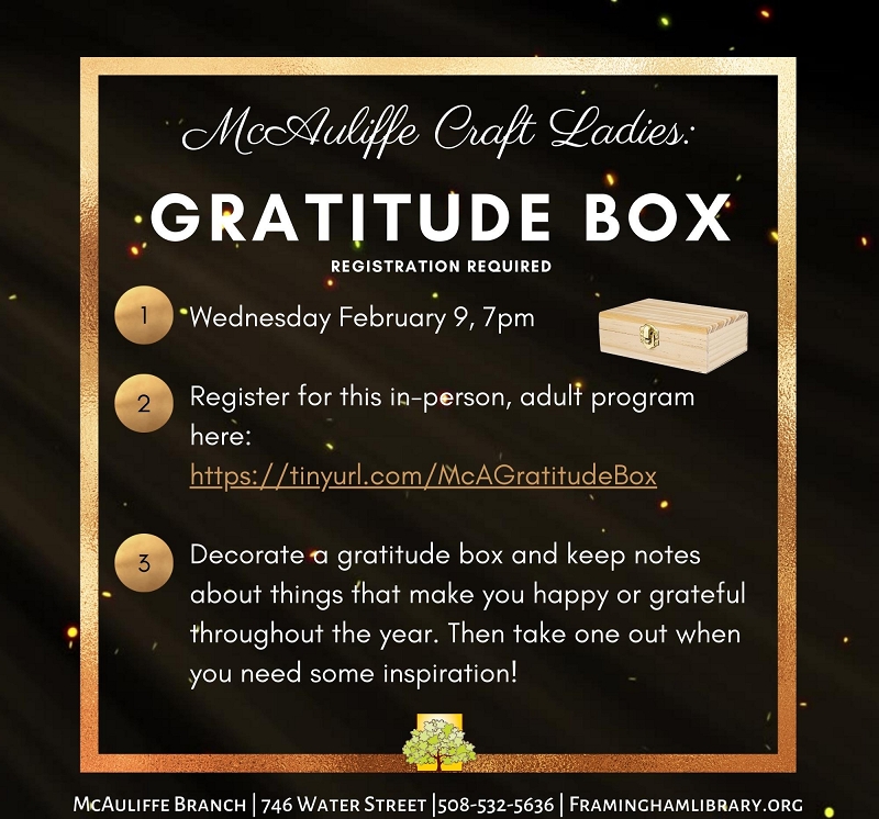 McAuliffe Craft Ladies: Gratitude Box thumbnail Photo
