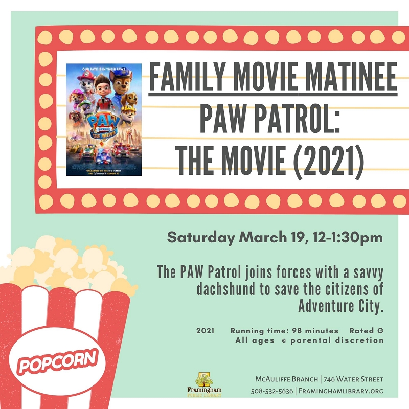 Family Movie Matinee: PAW Patrol: The Movie (2021) thumbnail Photo