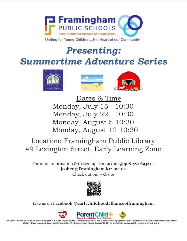 Early Childhood Alliance of Framingham: Summertime Adventure Series thumbnail Photo