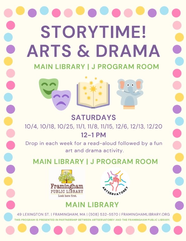 Storytime! Arts & Drama with Artservatorey thumbnail Photo