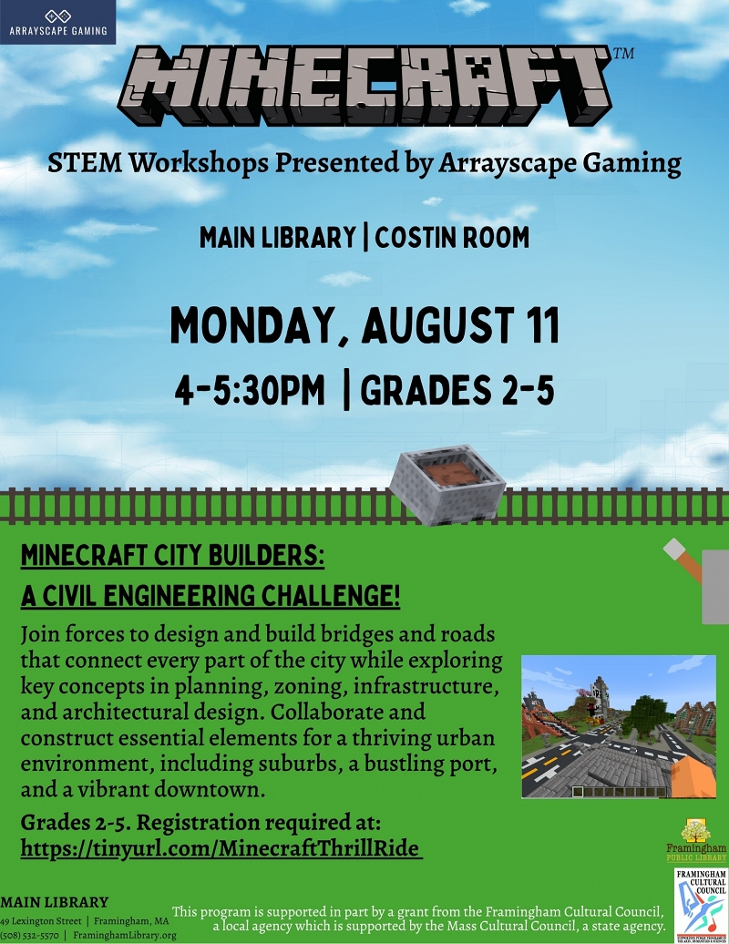 Minecraft STEM Workshops Presented by Array: Minecraft City Builders thumbnail Photo