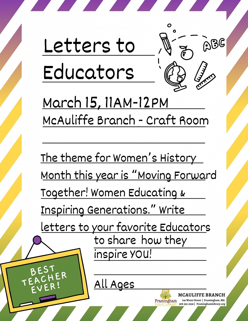 Women’s History Month: Letters to Educators thumbnail Photo