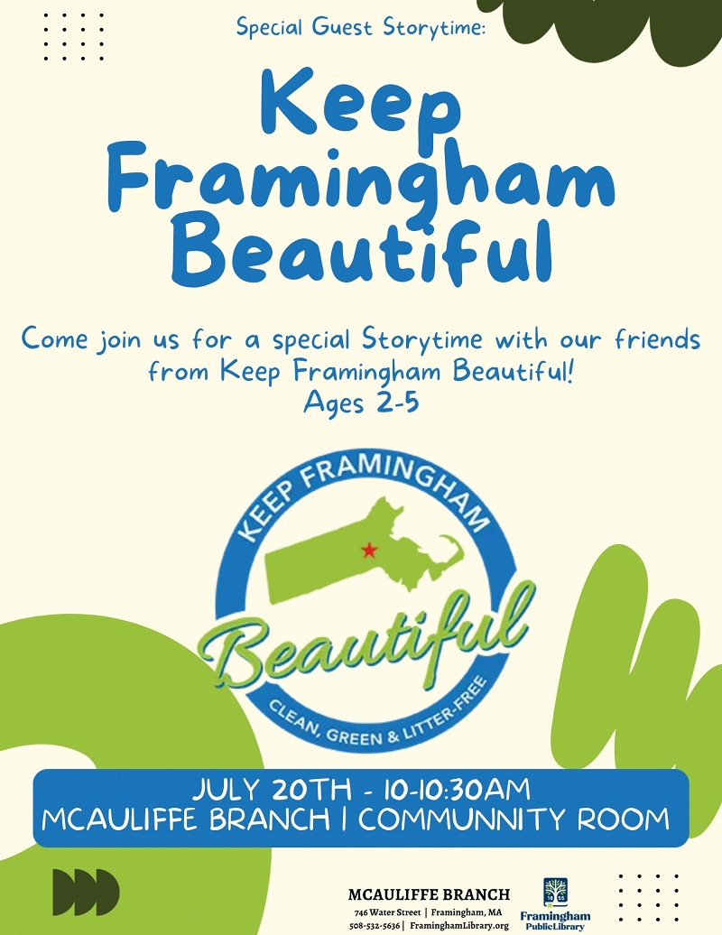 Special Guest Storytime: Keep Framingham Beautiful thumbnail Photo