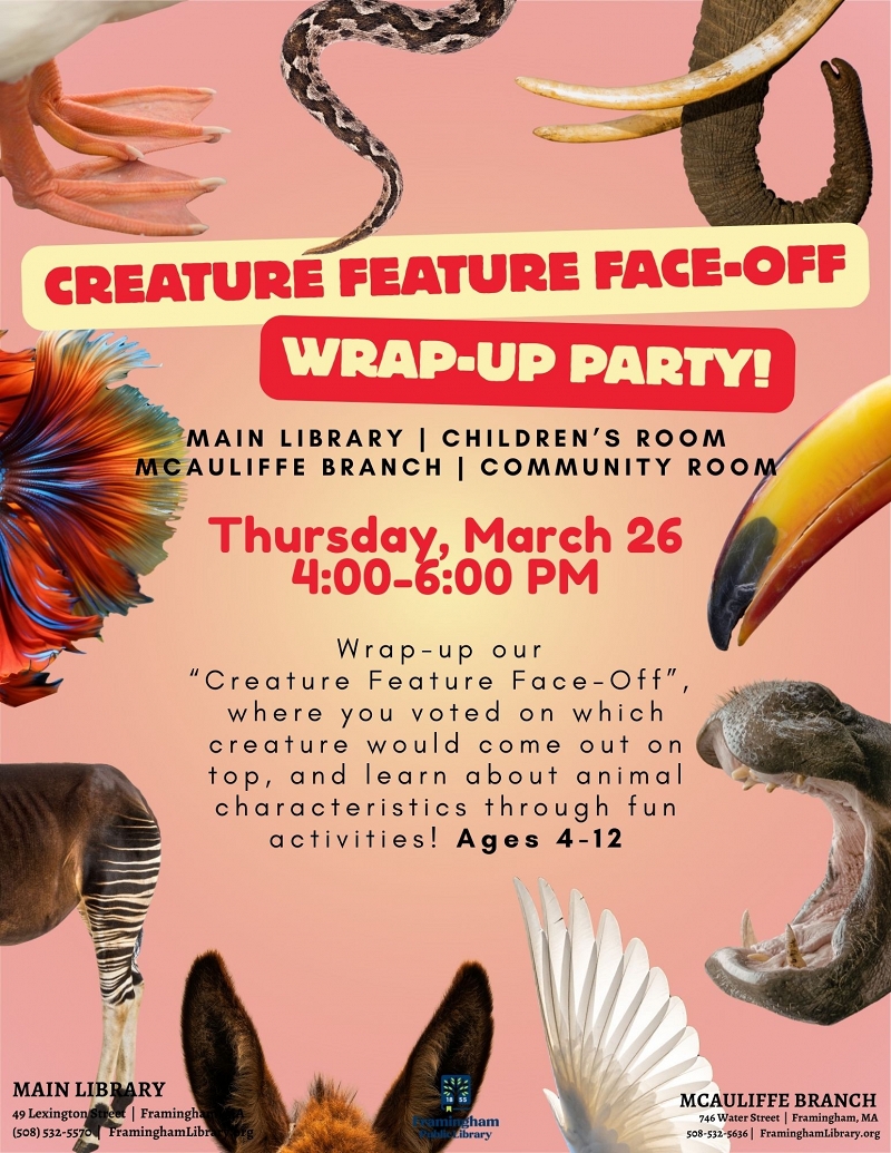 Creature Feature Face-Off Wrap-Up Party thumbnail Photo