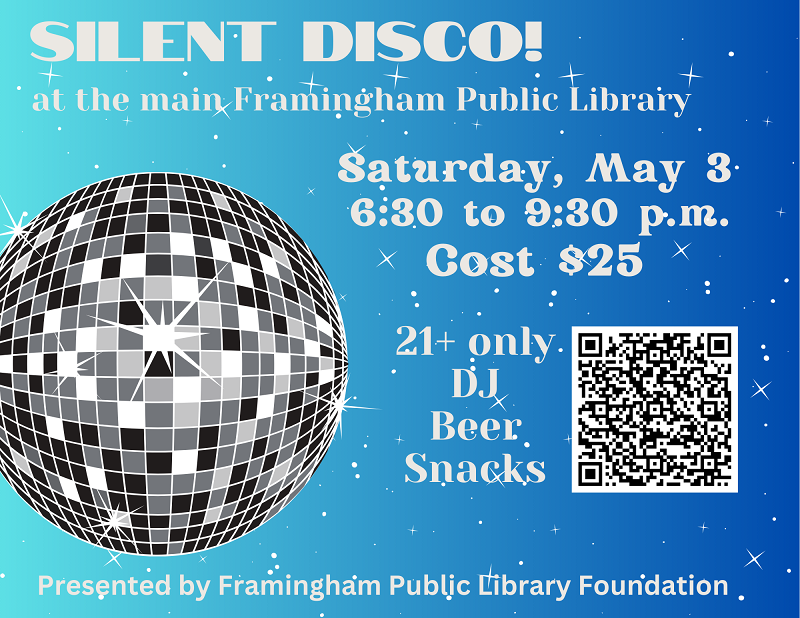 *CANCELED* Framingham Public Library Foundation presents Silent Disco! (21+) thumbnail Photo