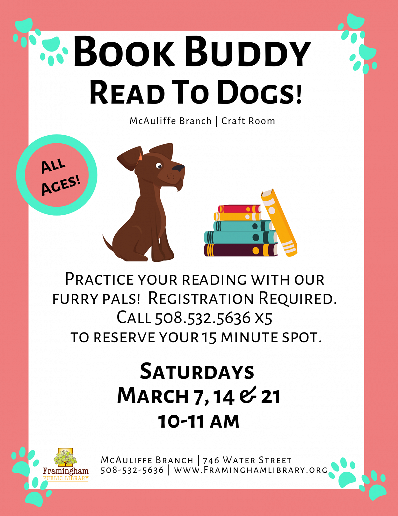 Book Buddy: Reading to Dogs (SESSIONS CANCELLED UNTIL FURTHER NOTICE) thumbnail Photo