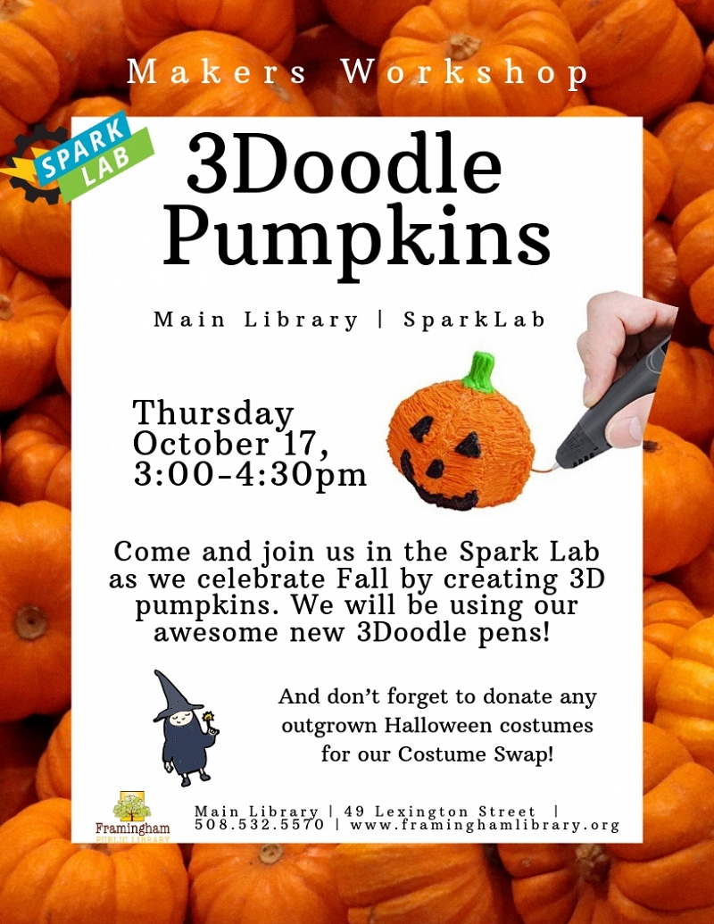 Early Release Makers Workshop: 3-D Doodle Pen Pumpkins thumbnail Photo