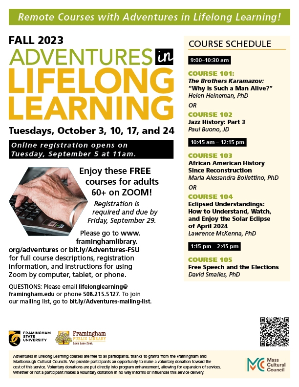Adventures in Lifelong Learning: Registration opens! thumbnail Photo