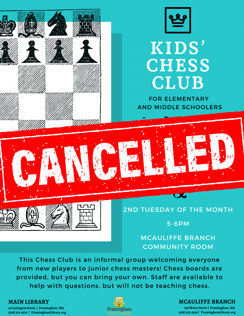 [Cancelled] Kids Chess Club thumbnail Photo