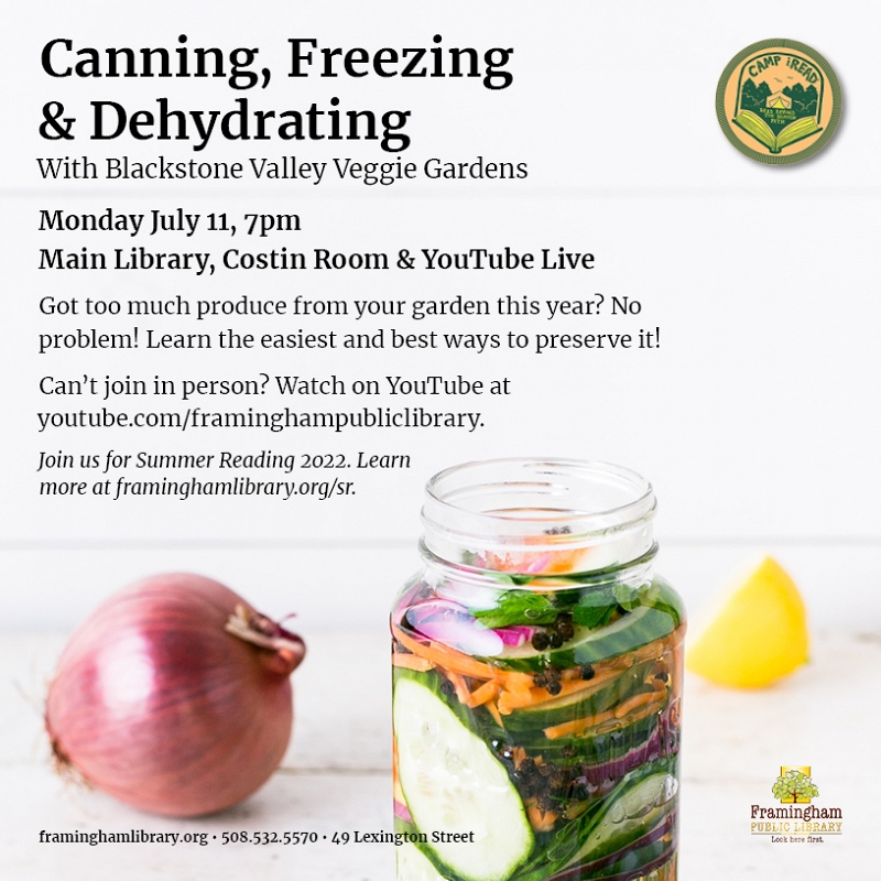 Canning/Freezing & Dehydrating With Blackstone Valley Veggie Gardens thumbnail Photo