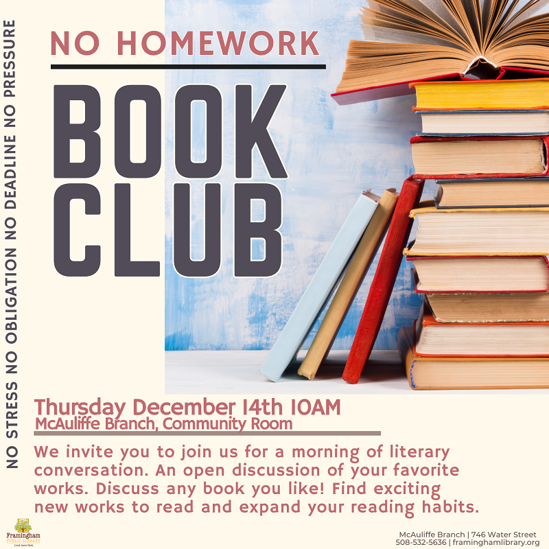 McAuliffe Morning Book Club: No Homework Book Club thumbnail Photo