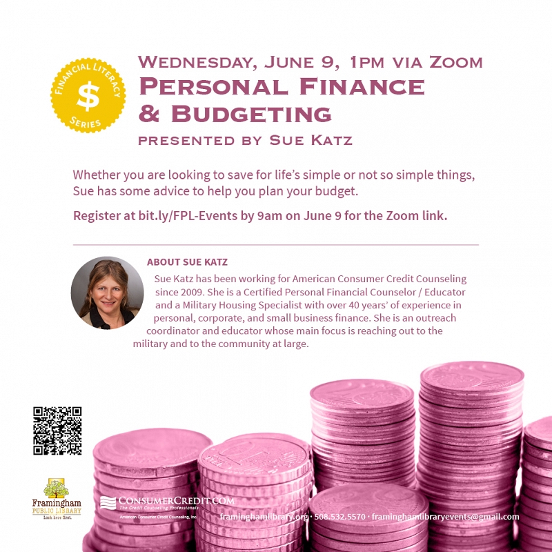 Personal Finance and Budgeting, Presented by Sue Katz thumbnail Photo