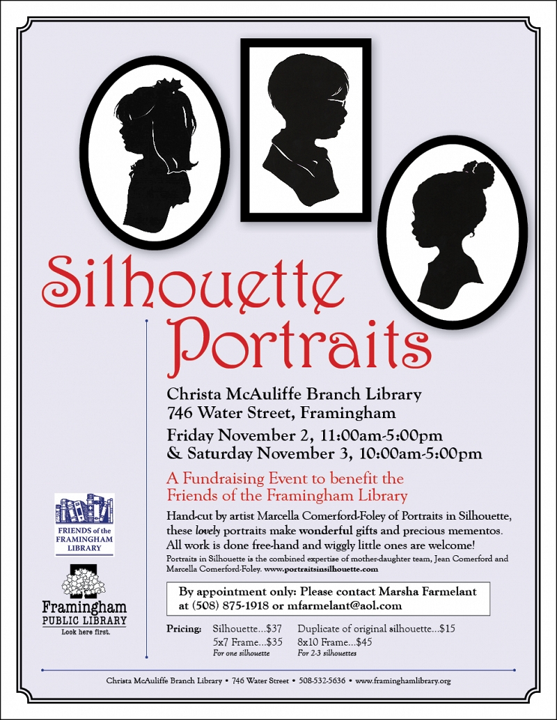 Silhouette Portraits: A Fundraising Event to Benefit the Friends of the Framingham Library thumbnail Photo