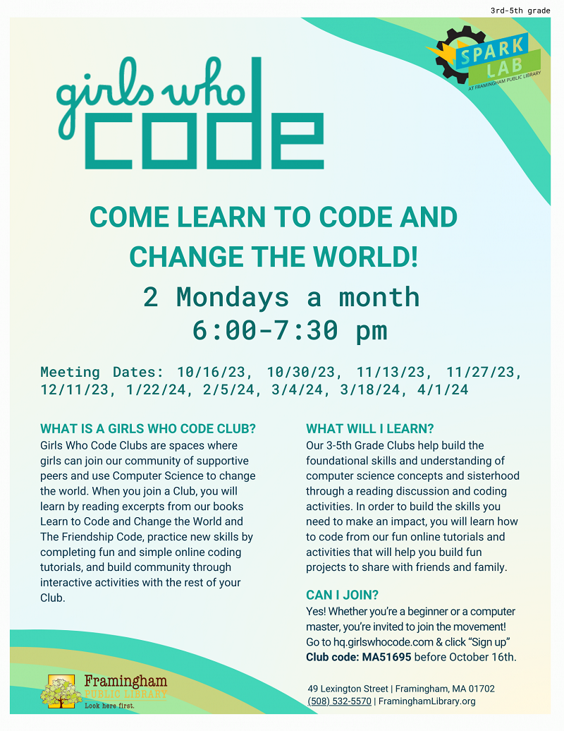 Girls Who Code (3rd-5th grade club) thumbnail Photo