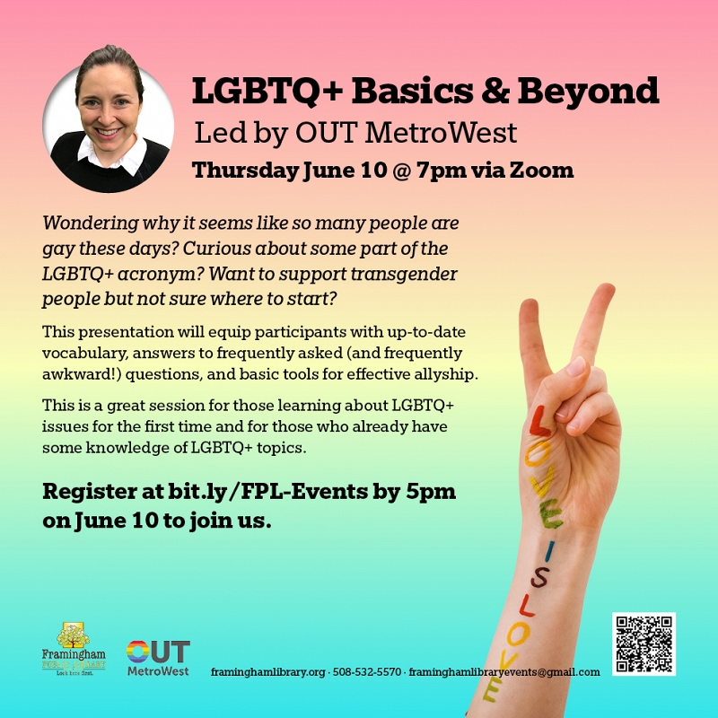 “LGBTQ+ Basics and Beyond”, led by OUT MetroWest thumbnail Photo
