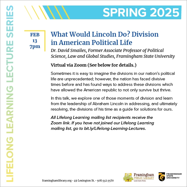 Lifelong Learning Lecture: What Would Lincoln Do? Division in American Political Life thumbnail Photo