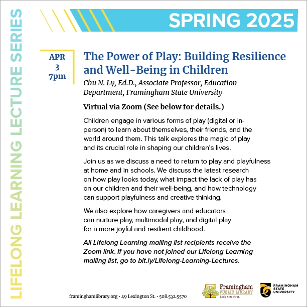 Lifelong Learning Lecture: The Power of Play: Building Resilience and Well-Being in Children thumbnail Photo