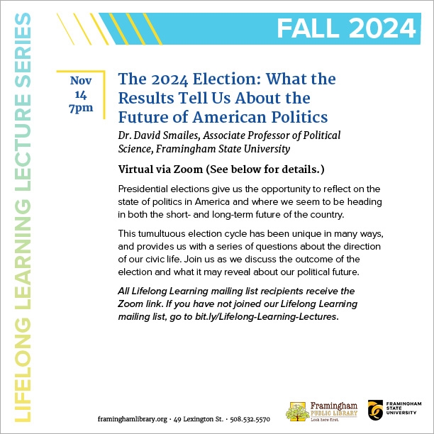 Lifelong Learning Lecture: The 2024 Election: What the Results Tell Us About the Future of American thumbnail Photo