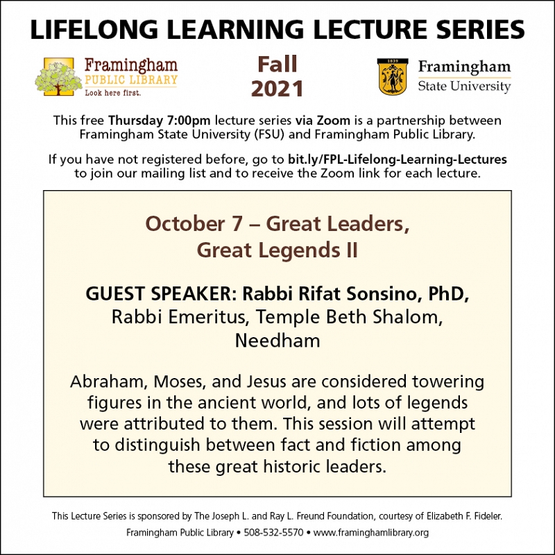 Lifelong Learning Lecture Series: Great Leaders, Great Legends II thumbnail Photo