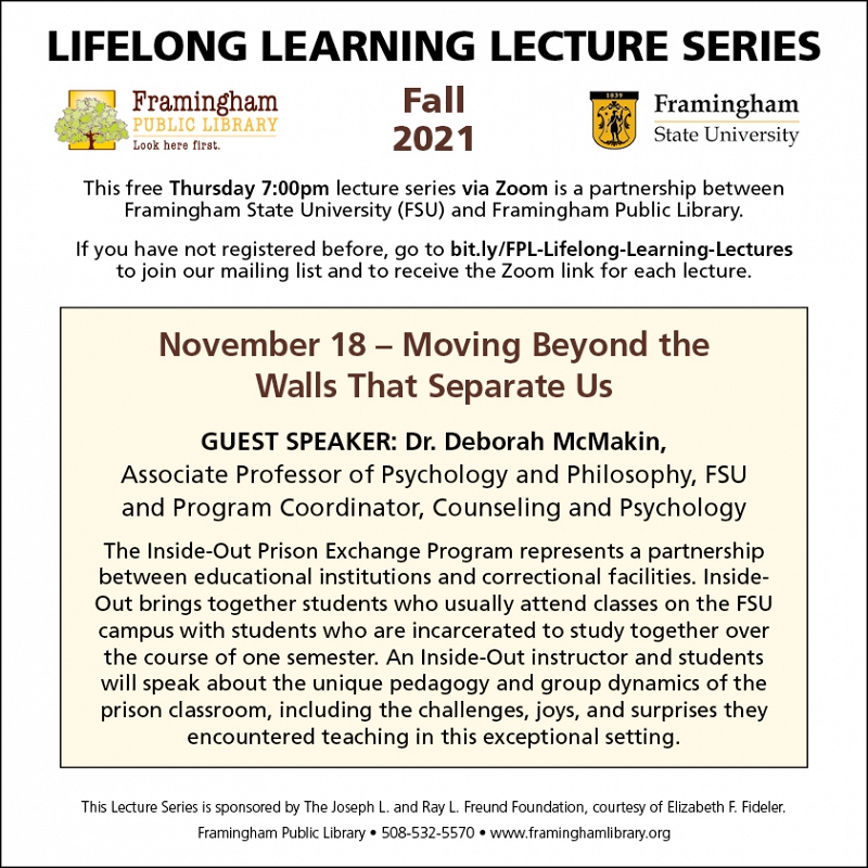 Lifelong Learning Lecture: Moving Beyond the Walls That Separate Us thumbnail Photo