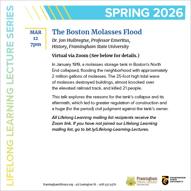 Lifelong Learning Lecture: The Boston Molasses Flood thumbnail Photo