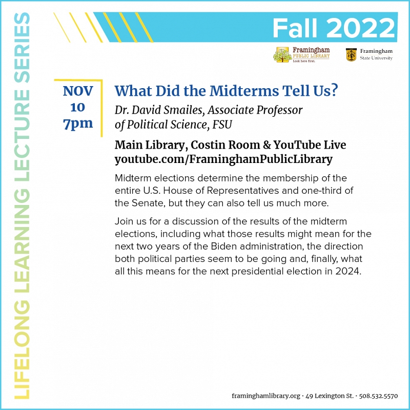 Lifelong Learning Lecture: “What Did the Midterms Tell Us?” thumbnail Photo