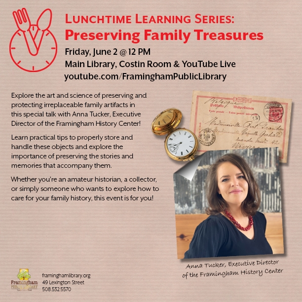 Lunchtime Learning Series: Preserving Family Treasures thumbnail Photo