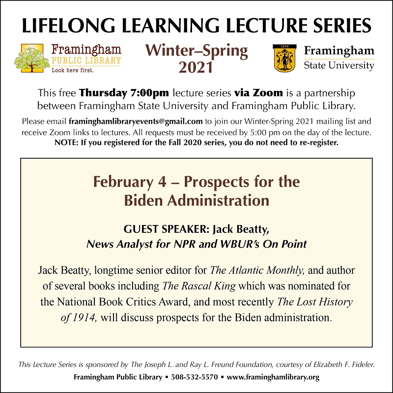 Lifelong Learning Lecture Series: Prospects for the Biden Administration thumbnail Photo