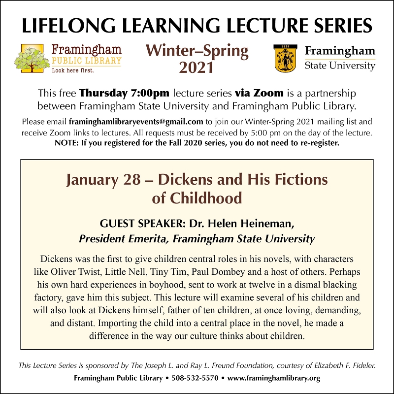 Lifelong Learning Lecture Series: Dickens and His Fictions of Childhood thumbnail Photo