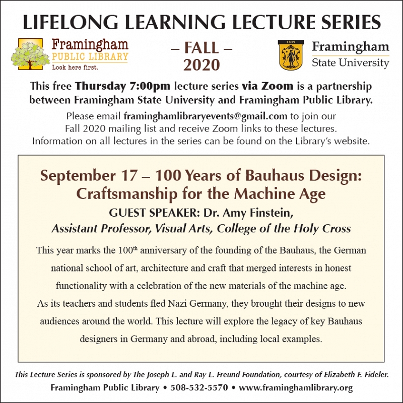 Lifelong Learning Lecture Series: 100 Years of Bauhaus Design: Craftsmanship for the Machine Age thumbnail Photo