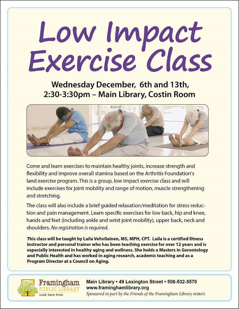 Low Impact Exercise Class: Keeping Fit Through the Holidays thumbnail Photo