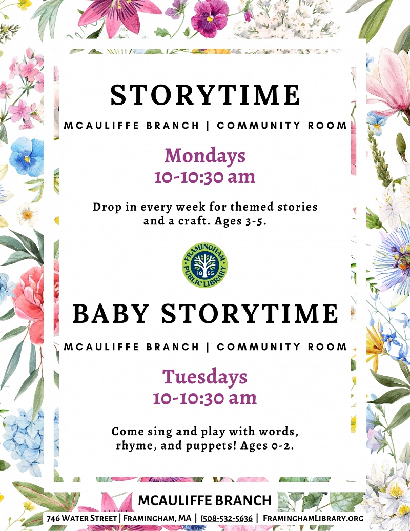 Storytime at the McAuliffe Branch thumbnail Photo