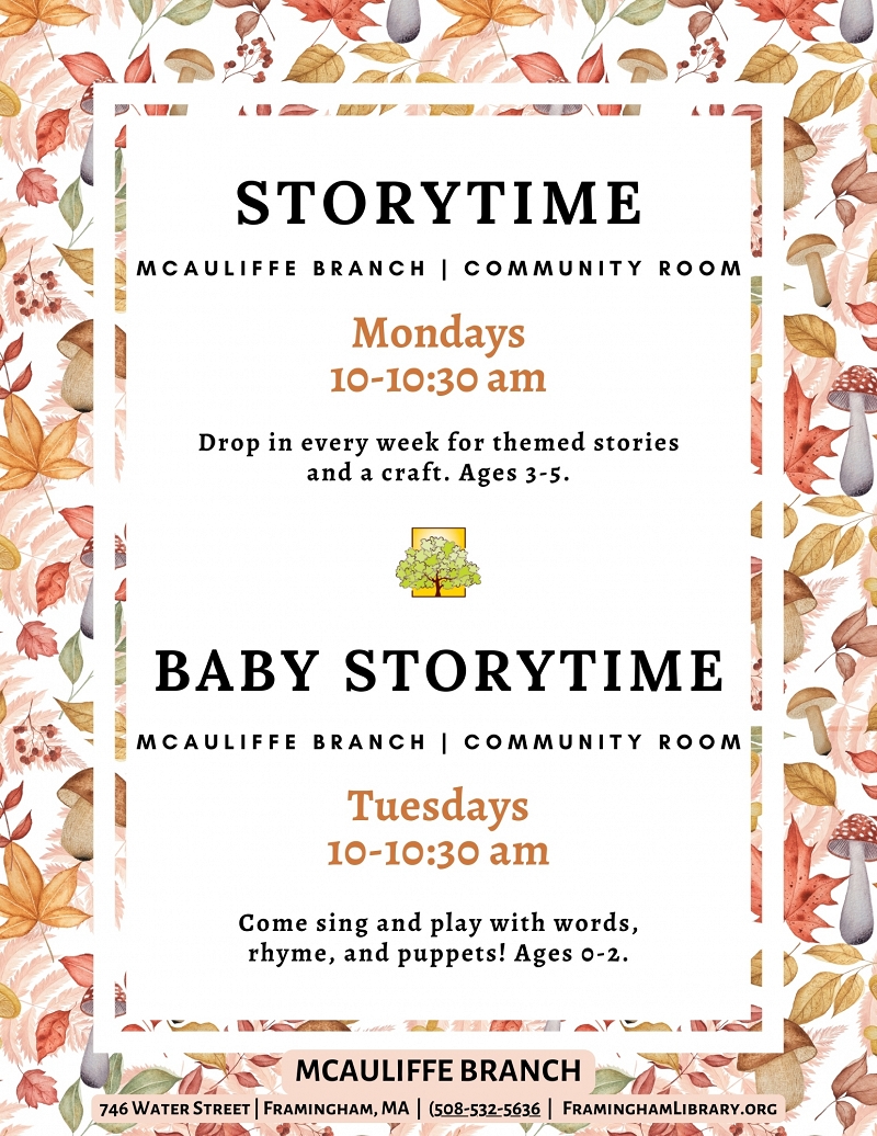 Storytime at the McAuliffe Branch thumbnail Photo