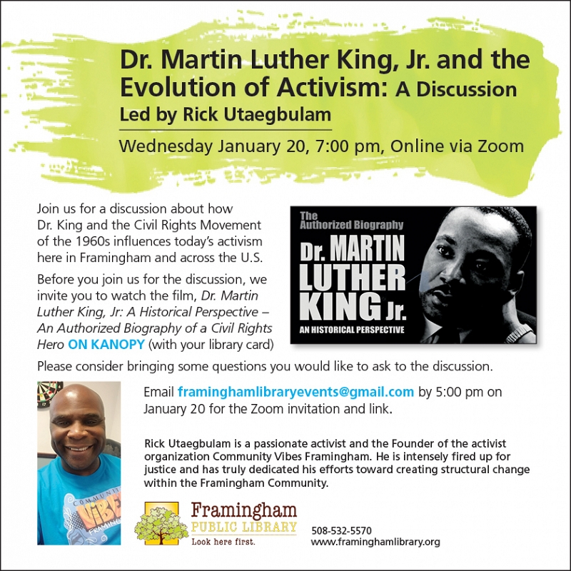 Dr. Martin Luther King, Jr. and the Evolution of Activism: A Discussion Led by Rick Utaegbulam thumbnail Photo