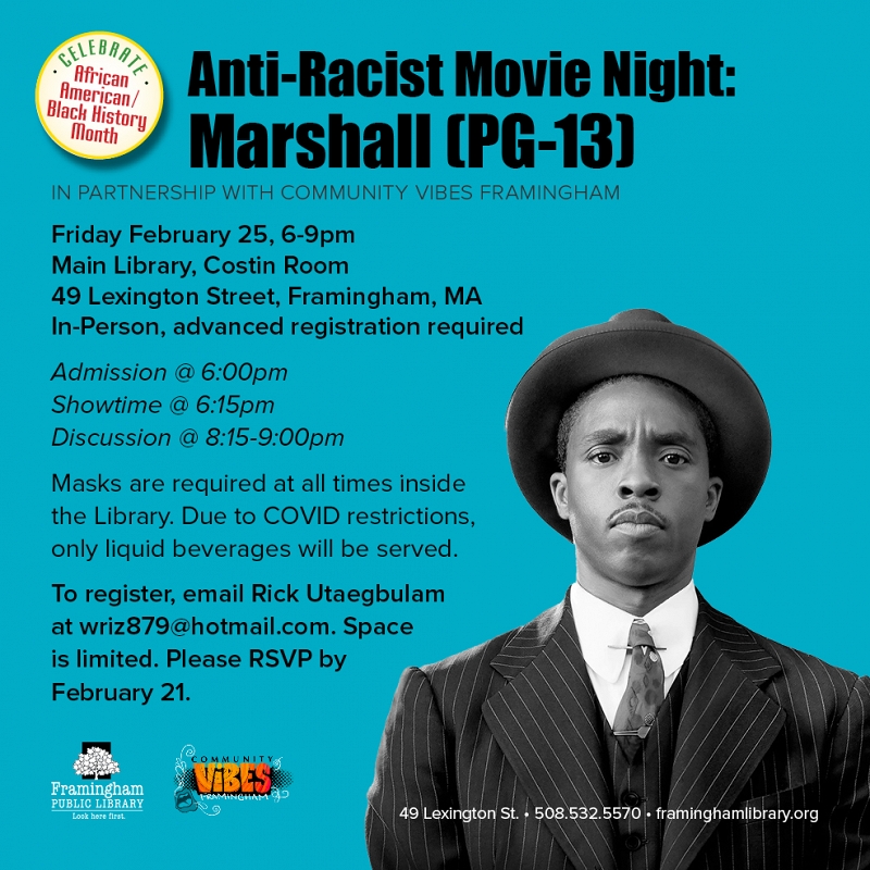 Anti-Racist Movie Night: Marshall (PG-13) thumbnail Photo