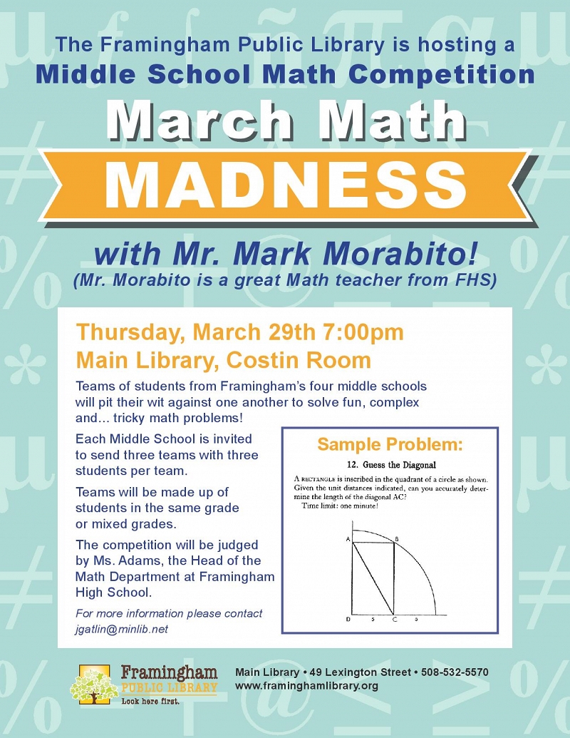 Homework Center Event: March Math Madness Night! thumbnail Photo